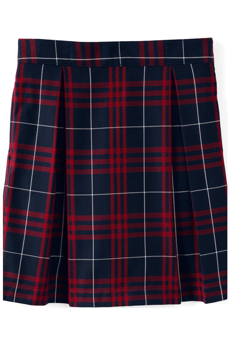 School Uniform Girls Plaid Skort Top of Knee, Alternate, color, Classic Navy Large Plaid