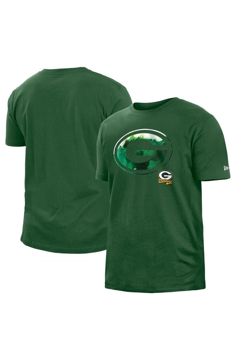 New Era Men's New Era Green Green Bay Packers 2022 Sideline Ink Dye T-Shirt, Main, color,