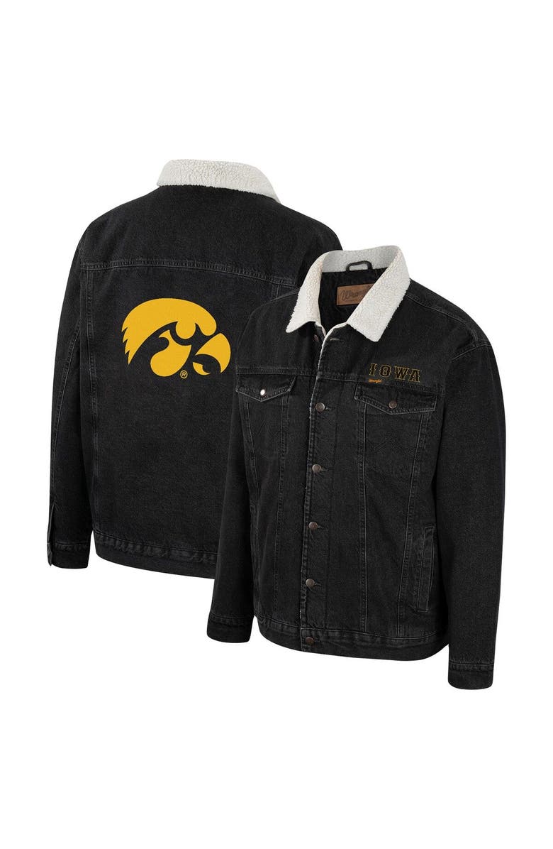 COLOSSEUM X WRANGLER Men's Colosseum x Wrangler Charcoal Iowa Hawkeyes Western Button-Up Denim Jacket, Main, color, Charcoal