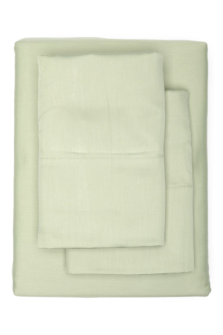 460 Thread Count Cotton Sateen Sheet Set, Main, color, GREEN DESERT