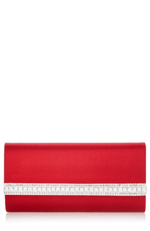 Perry Crystal Bar Satin Clutch
