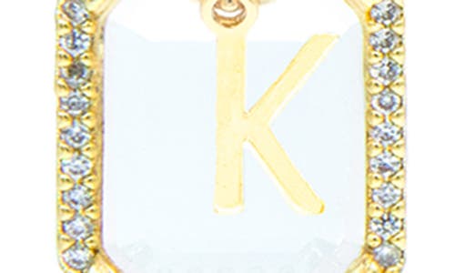 La Meno Crystal Letter Square Pendant Necklace