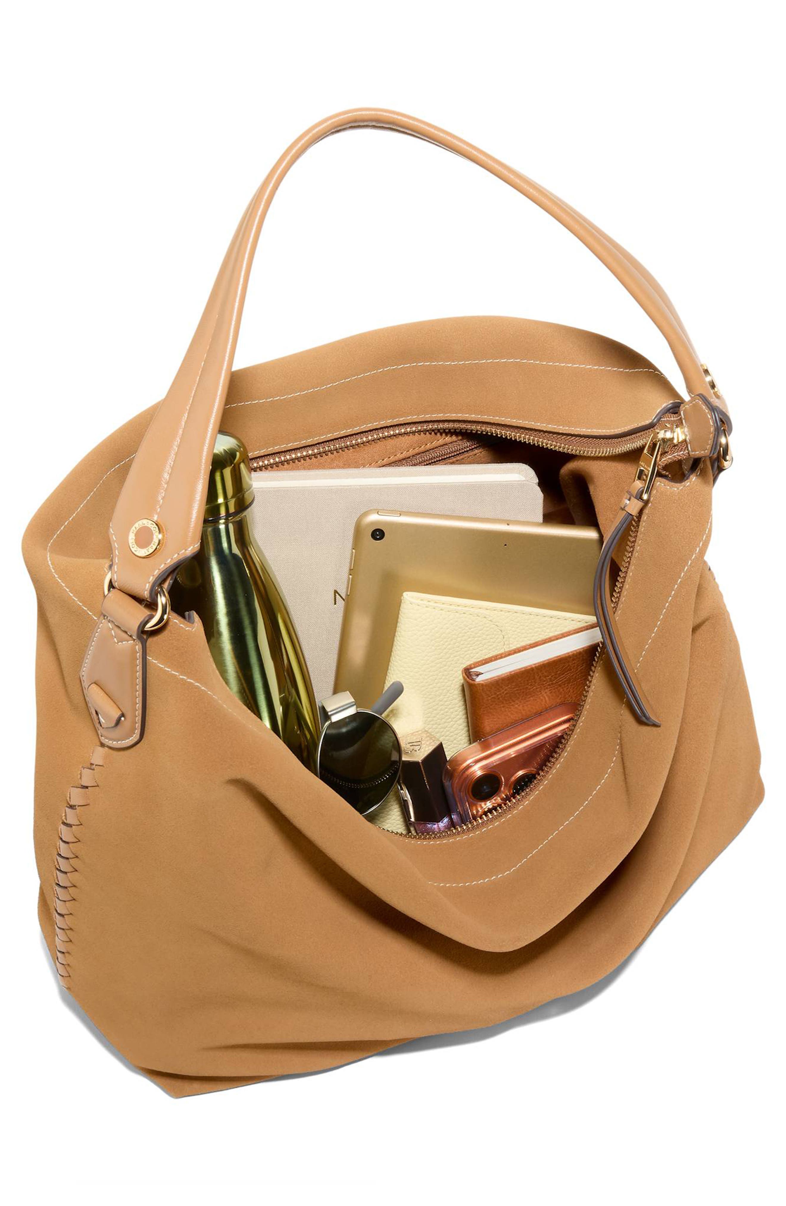 Cole Haan Isabella Leather Hobo Bag, Alternate, color, Ch Golden Honey Suede