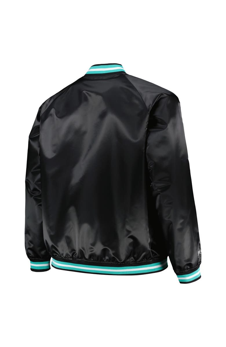 Mitchell & Ness Men's Mitchell & Ness Black Vancouver Grizzlies Big & Tall Hardwood Classics Wordmark Satin Raglan Full-Zip Jacket, Alternate, color, Black