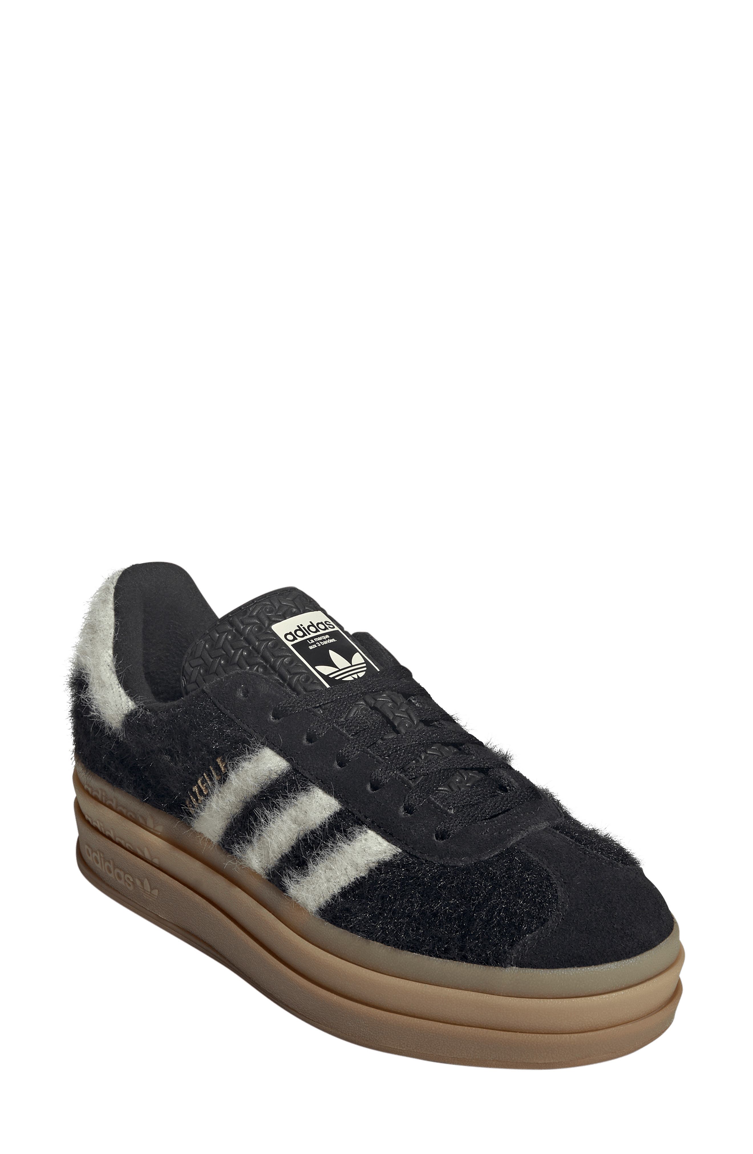 adidas Gazelle Bold Sneaker, Main, color, Black/ Cream White/ Gold