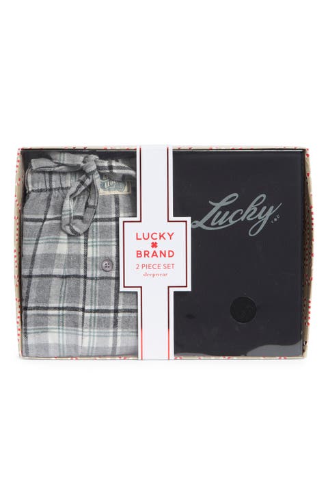 Thermal Henley & Flannel Pajama Pants Set