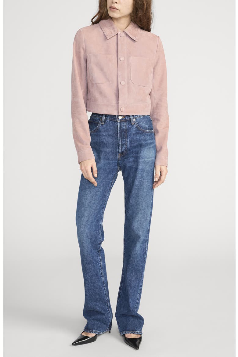 The Small Suede Jacket, Alternate, color, MAUVE