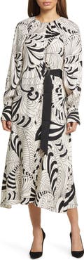 Ted Baker London Emmieeh Belt Detail Long Sleeve Midi Dress