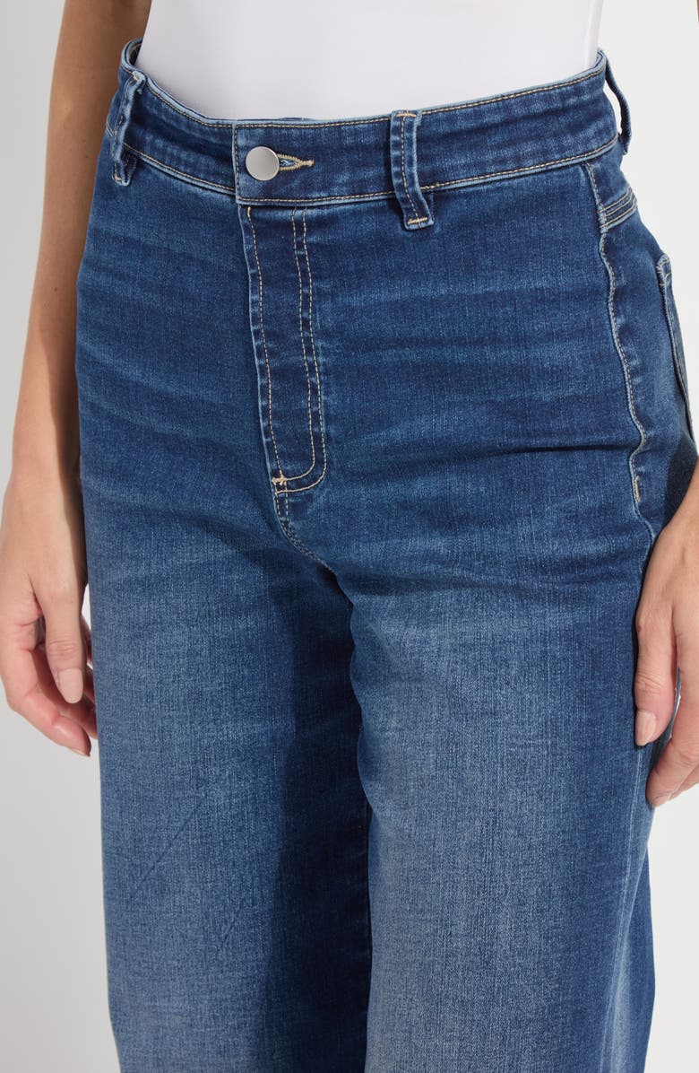Lysse Iris Flat Front Wide Leg Jeans, Alternate, color, Dark Mid Wash