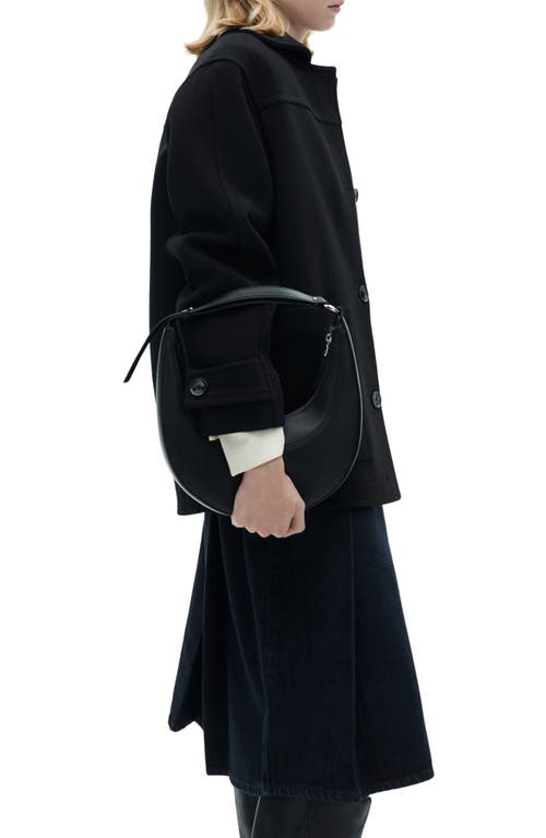Mango Wool Blend Coat In Black