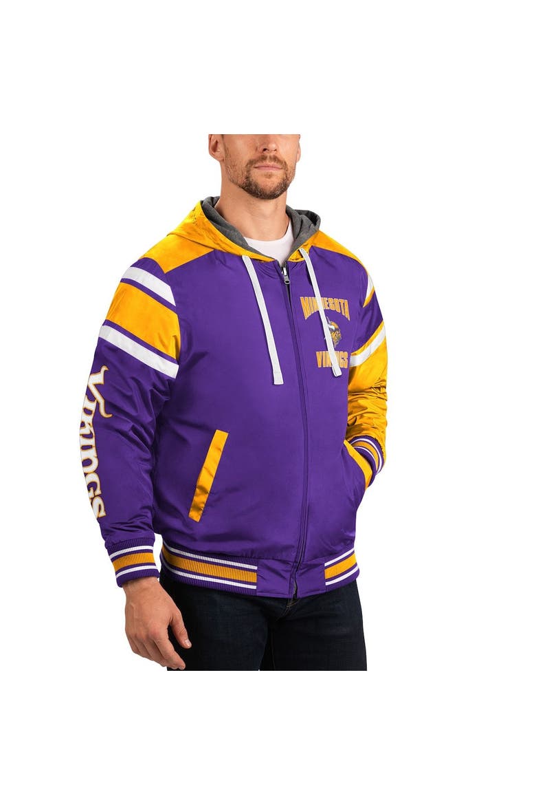 Men's G-III Sports by Carl Banks Purple/Gray Minnesota Vikings Extreme Full Back Reversible Hoodie Full-Zip Jacket, Alternate, color, Purple