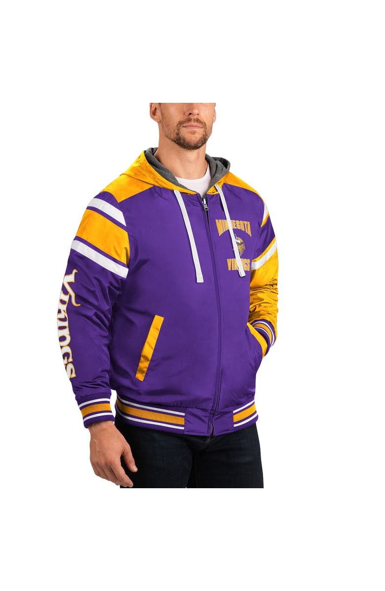 G-III SPORTS BY CARL BANKS Men's G-III Sports by Carl Banks Purple/Gray Minnesota Vikings Extreme Full Back Reversible Hoodie Full-Zip Jacket, Alternate, color, Purple