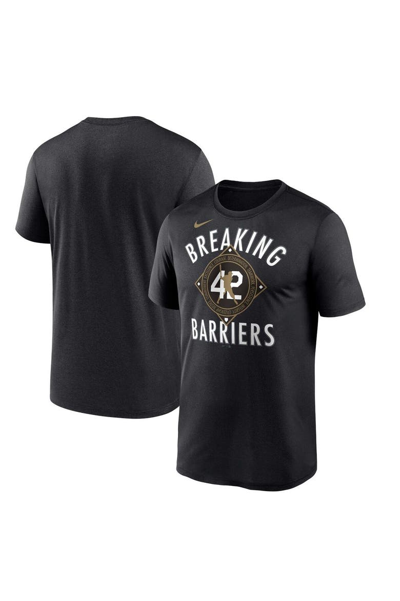 Men's Nike Jackie Robinson Black Brooklyn Dodgers Cooperstown Collection Breaking Barriers Performance T-Shirt, Main, color, Black