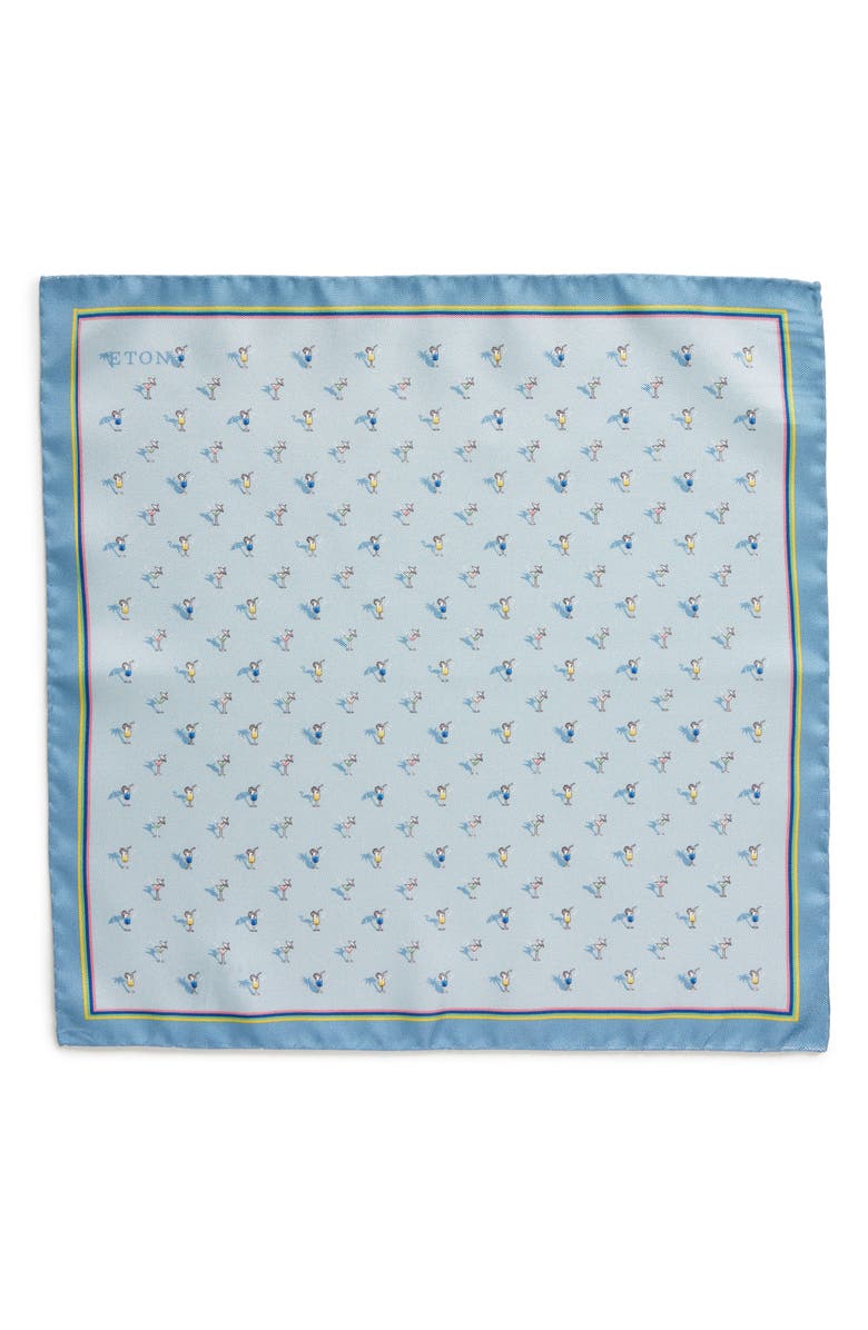 Eton Cocktail Print Silk Pocket Square, Alternate, color, 