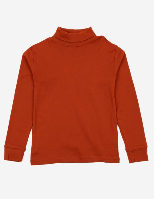 Leveret Kids Turtleneck, 100% Cotton, Solid Colors In Orange