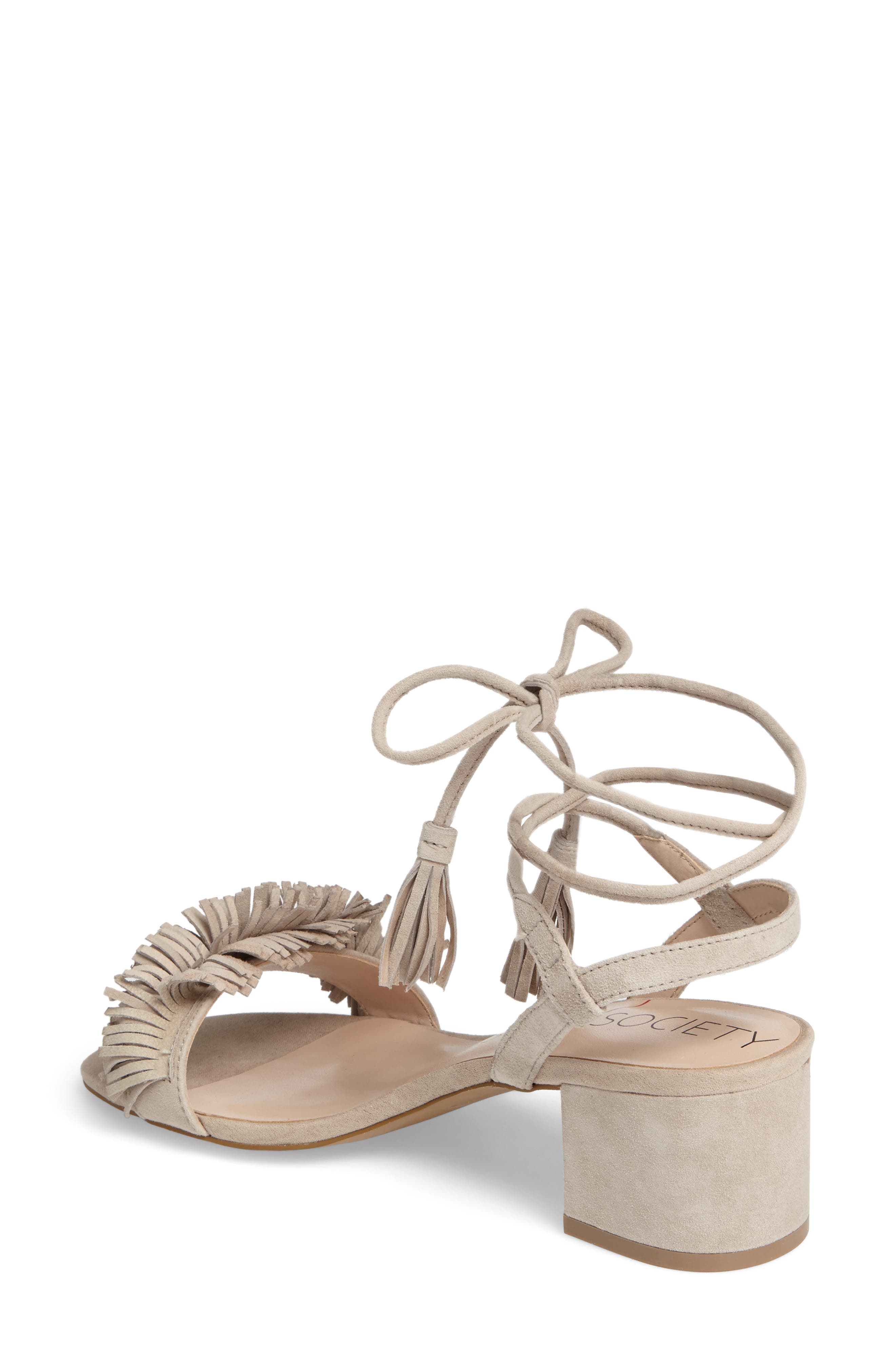 Sole Society Sera Wraparound Fringe Sandal, Alternate, color, 