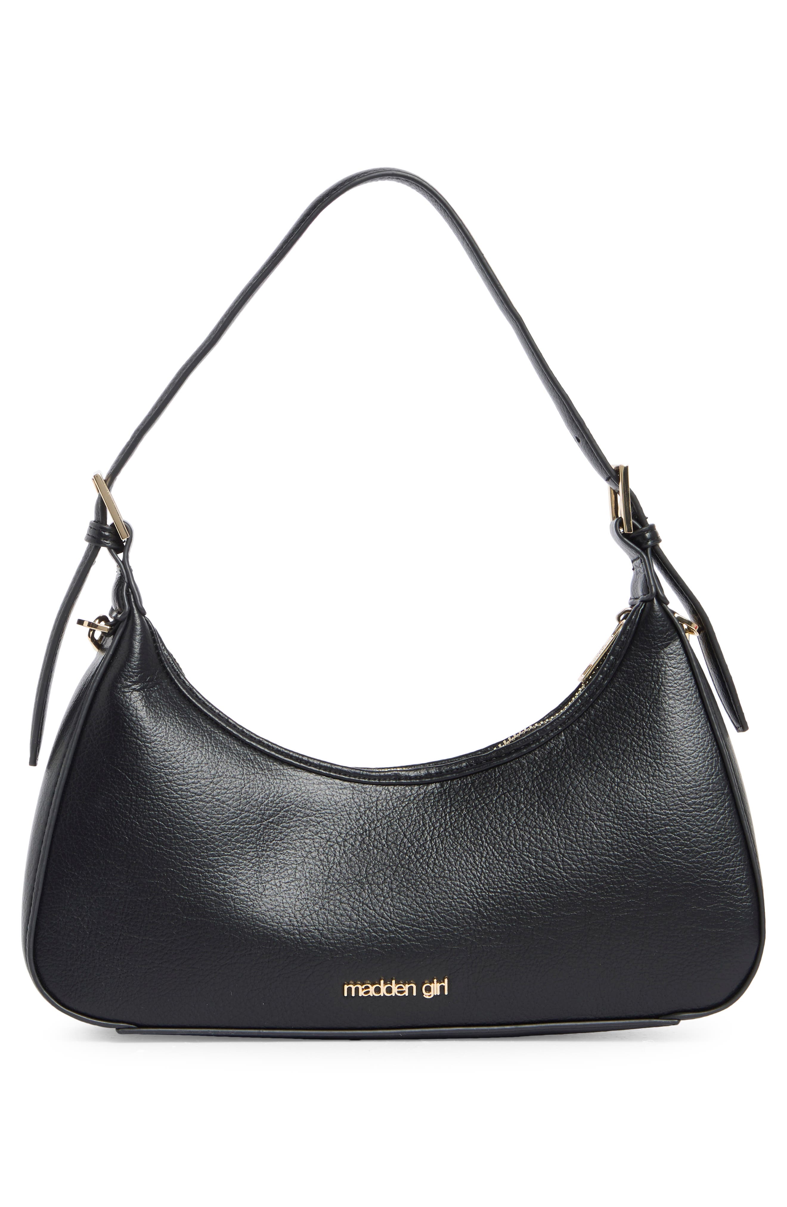 Madden Girl Faux Leather Shoulder Bag, Alternate, color, Black