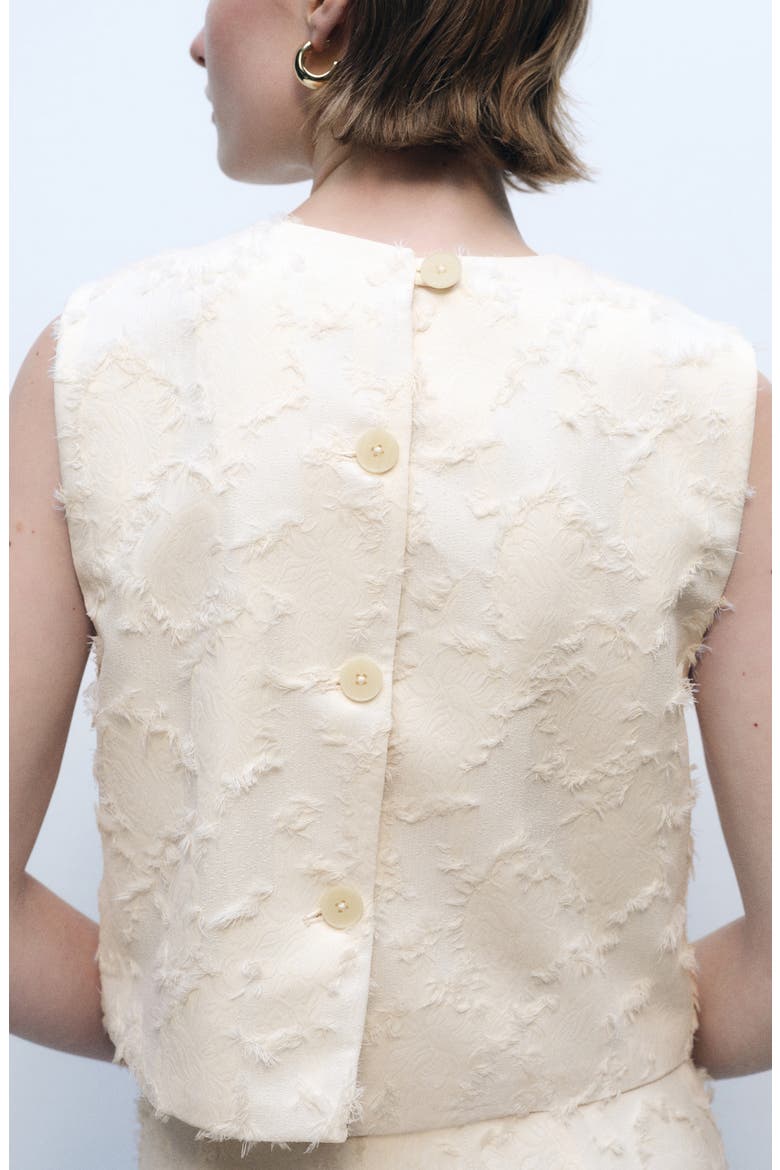 Texture Sleeveless Crop Top, Alternate, color, OFF WHITE