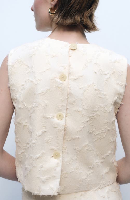 Mango Texture Sleeveless Crop Top In Neutral