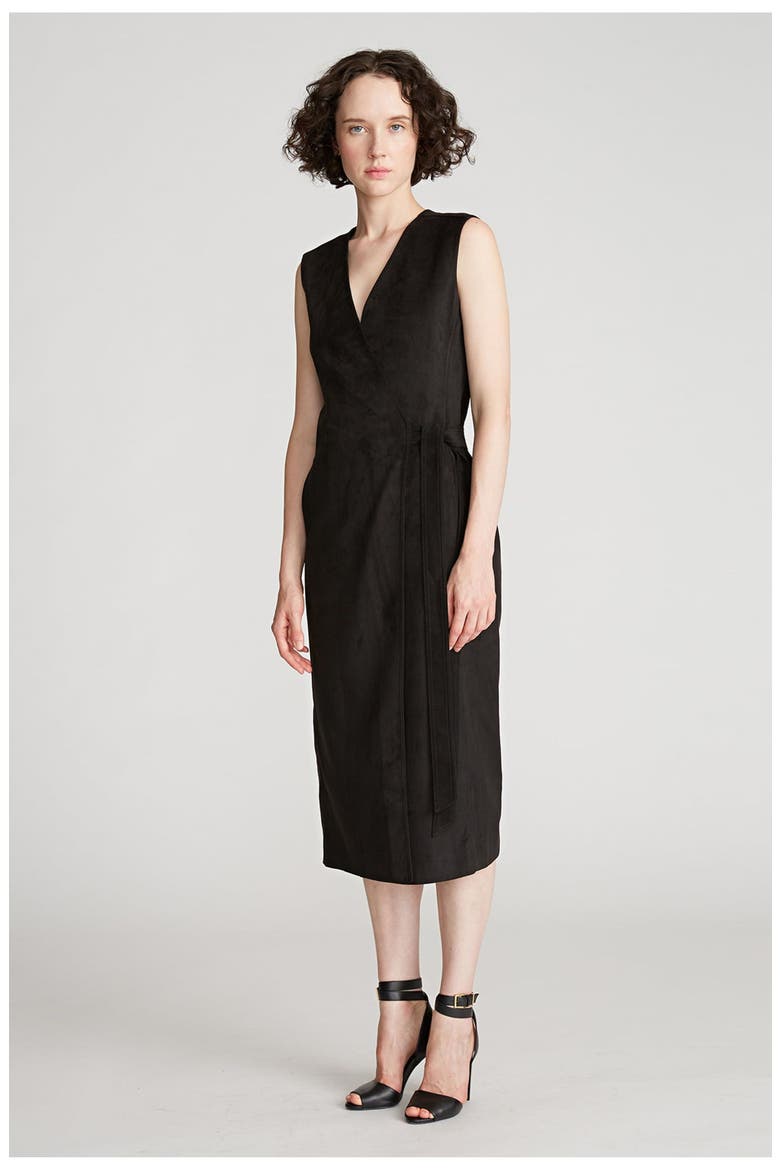 Paulina Dress In Ultrasuede, Alternate, color, Black