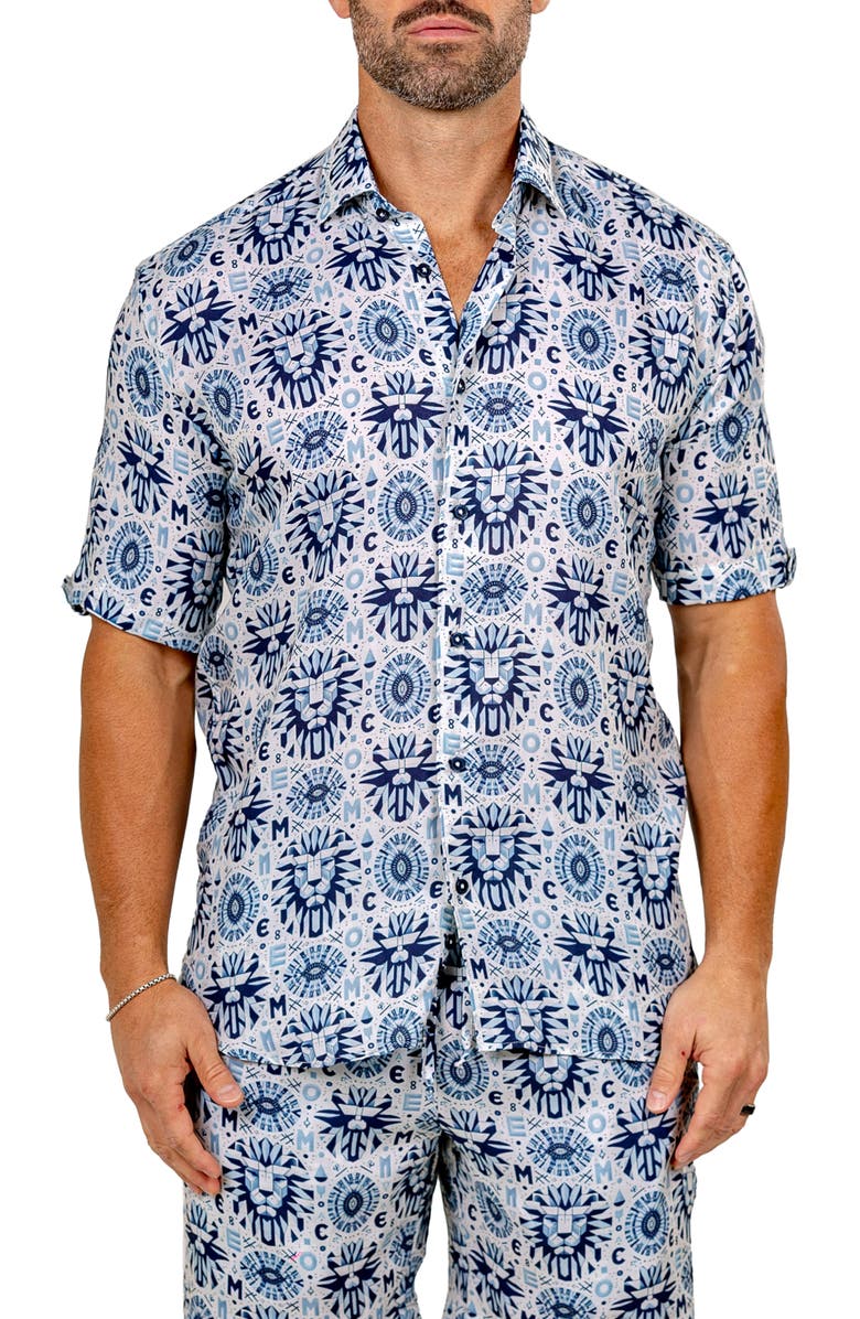 Maceoo Galileo Marthy Short Sleeve Button-Up Shirt, Main, color, 