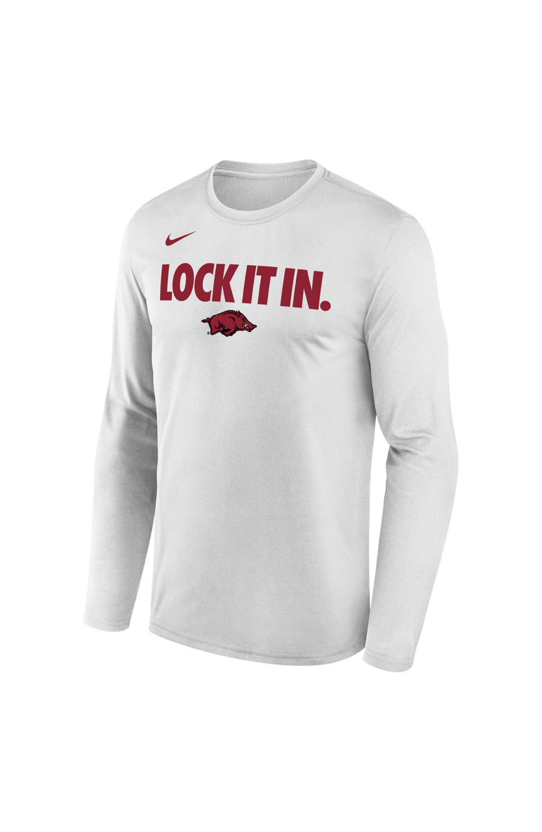 Nike Men's Nike  White Arkansas Razorbacks 2026 On-Court Bench Long Sleeve T-Shirt, Alternate, color, 