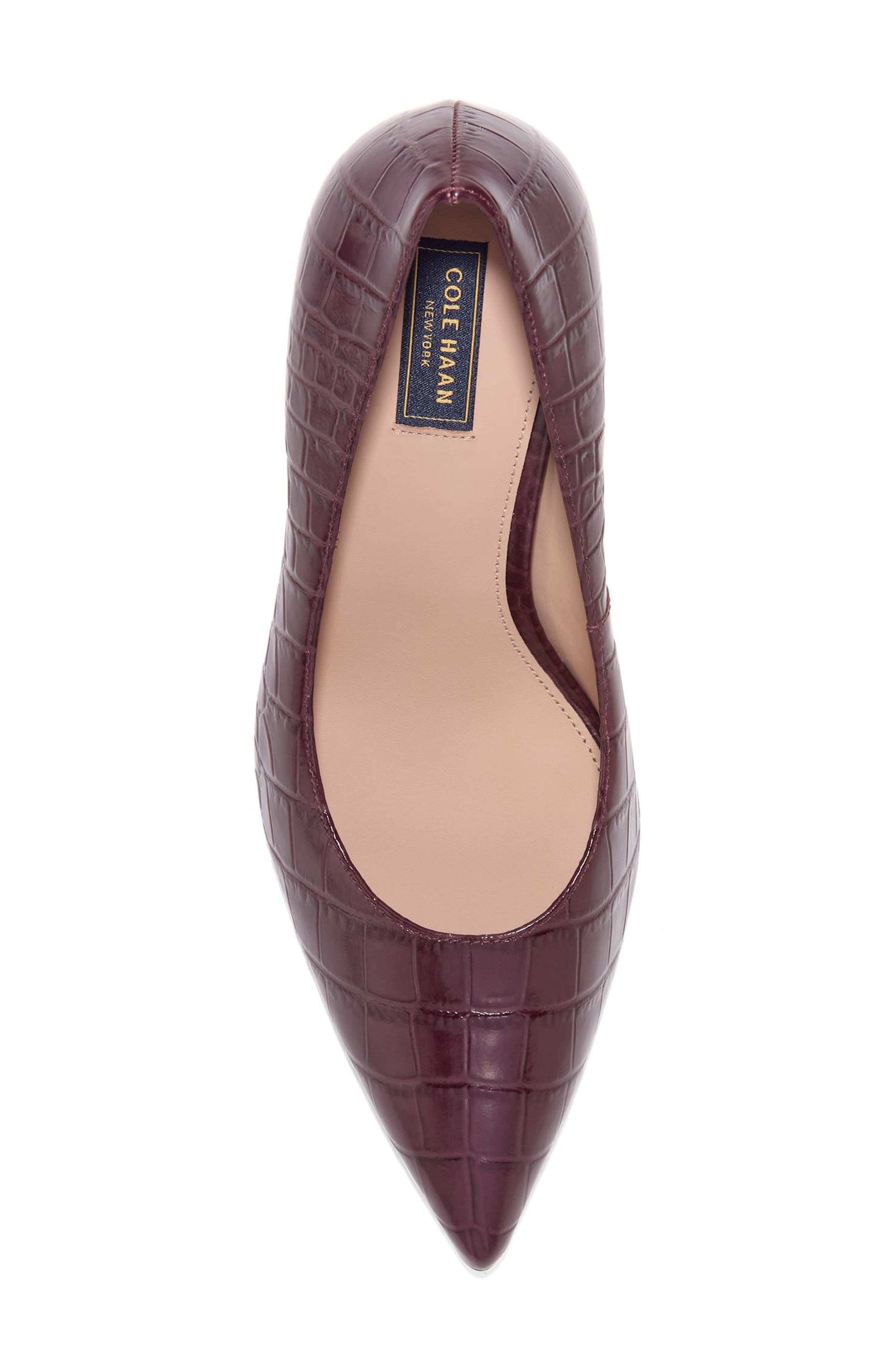 Hansell Pointed Toe Pump, Alternate, color, BLOODSTONE CROC PRINT LEATHER
