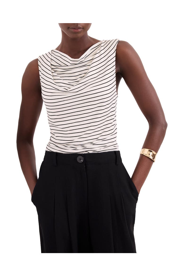 Stripe Cowl Neck Top, Main, color, Ivory