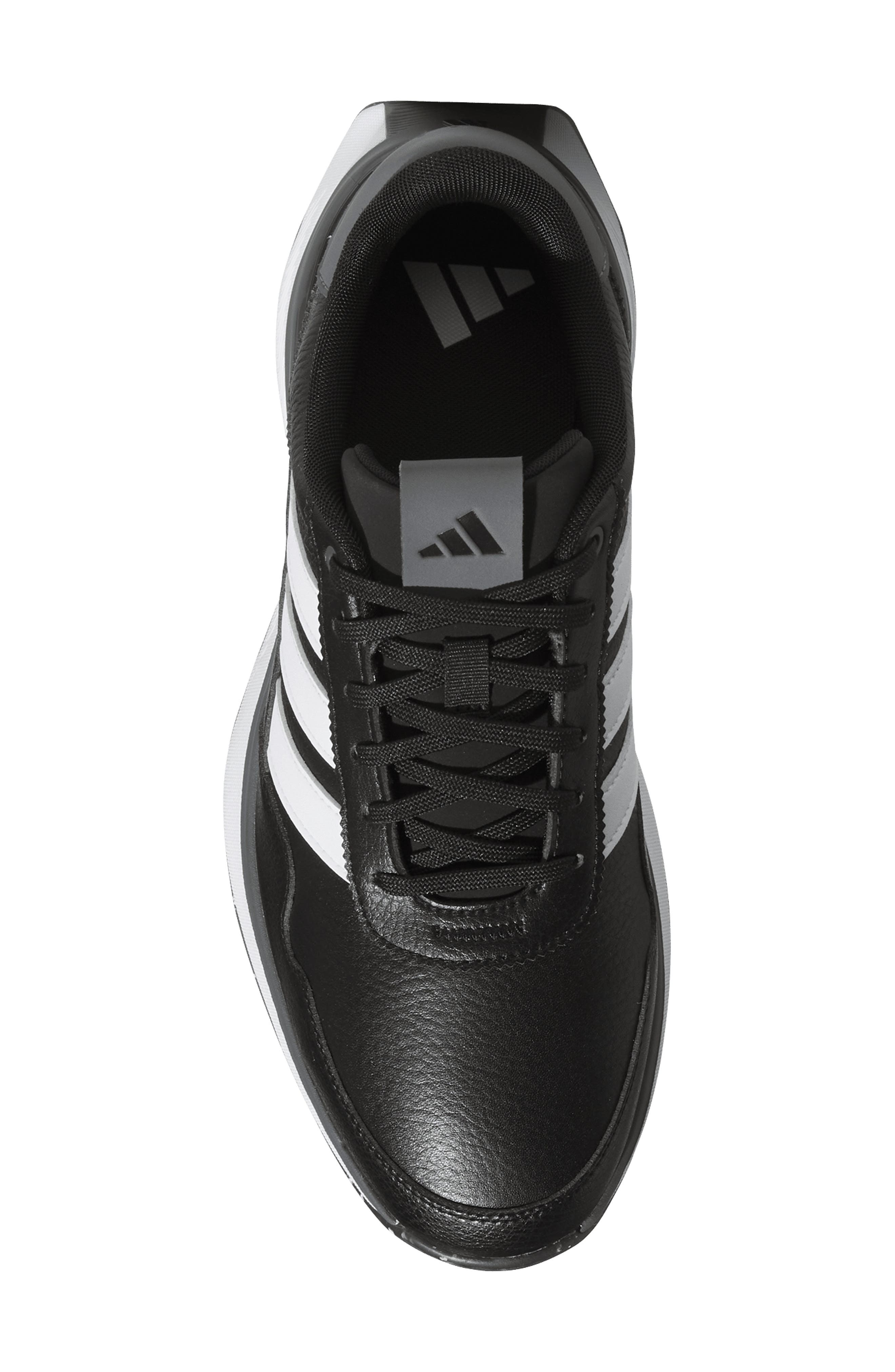 adidas Gender Inclusive S2G 26 Leather Waterproof Spikeless Golf Shoe, Alternate, color, Core Black/ White/ Grey Four