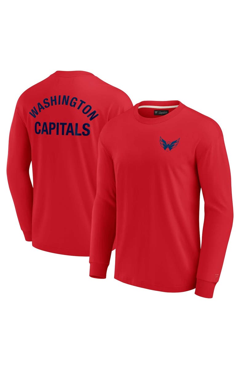 Fanatics Signature Unisex Fanatics Signature Red Washington Capitals Elements Super Soft Long Sleeve T-Shirt, Alternate, color, Red