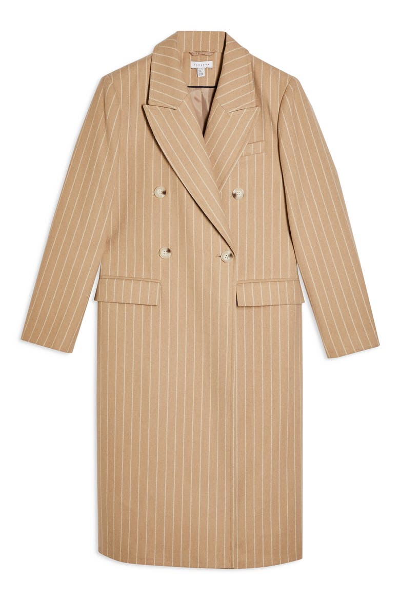 Pinstripe Longline Jacket, Alternate, color, CAMEL