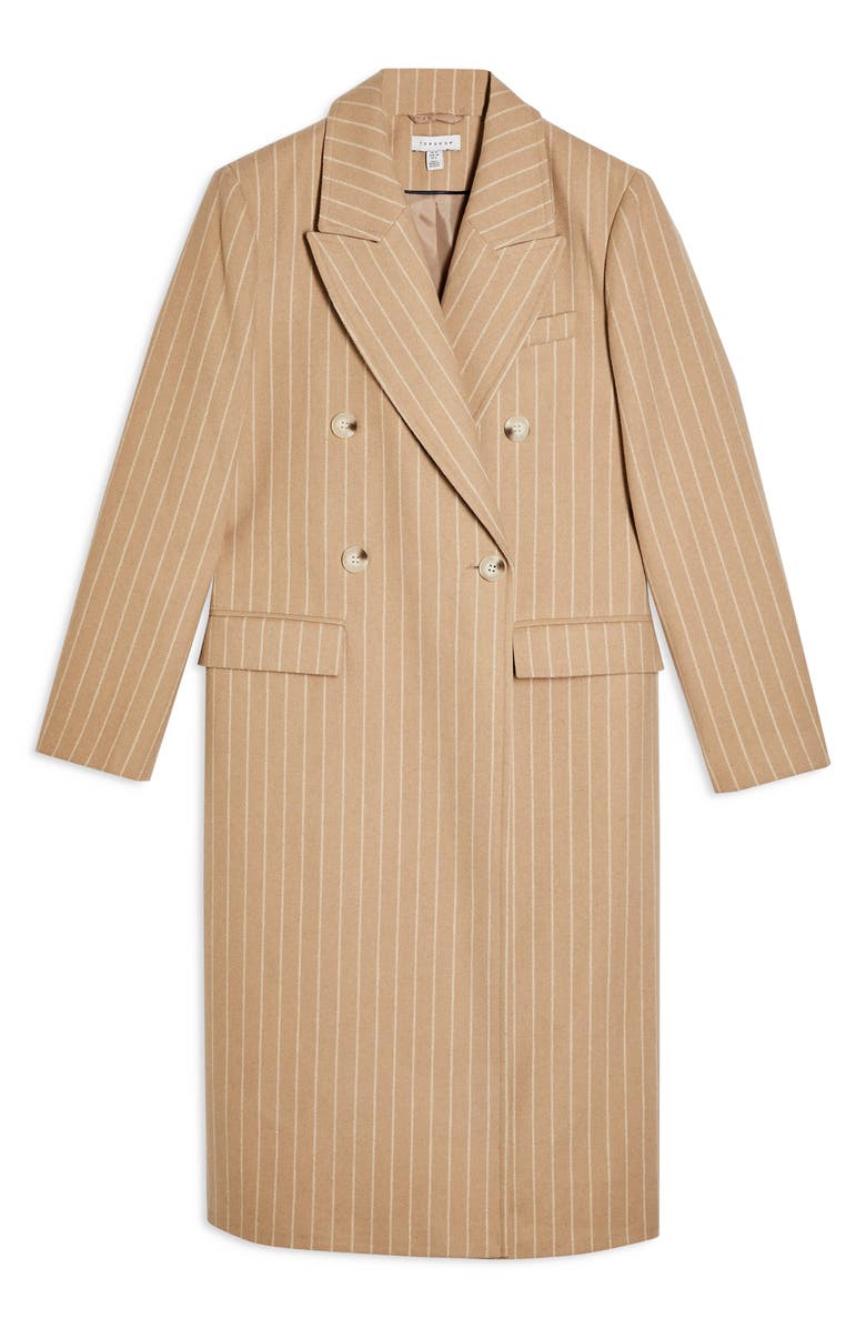 Topshop Pinstripe Longline Jacket, Alternate, color, 