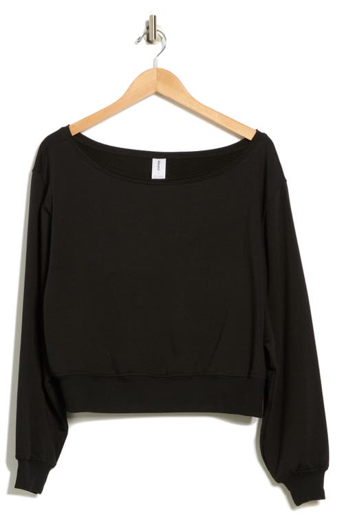 Abound Loved Off-the-shoulder Fleece Sweatshirt In Black