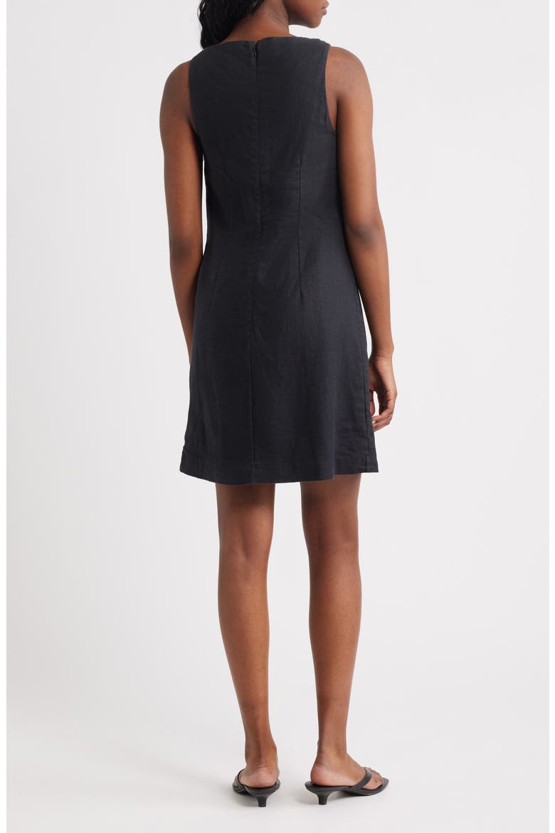 Sleeveless Linen Dress, Alternate, color, BLACK DARK