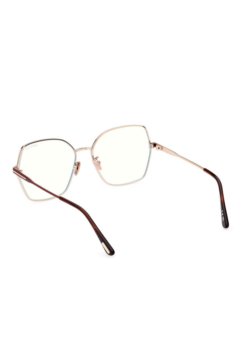 56mm Butterfly Blue Light Blocking Glasses, Alternate, color, SHINY ROSE GOLD