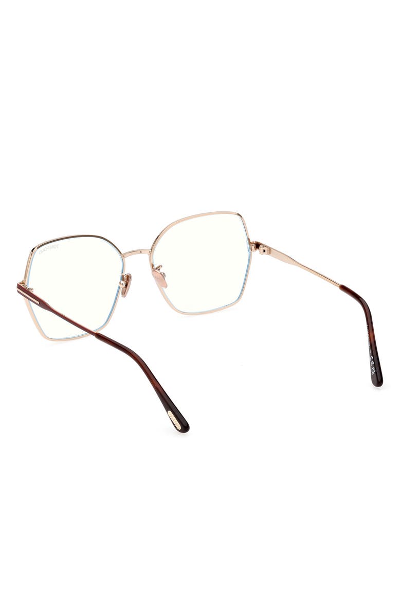 TOM FORD 56mm Butterfly Blue Light Blocking Glasses, Alternate, color,