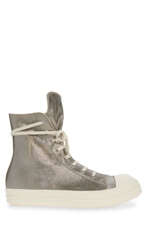 Rick Owens Drkshdw Darkshadow Foiled Denim High Top Sneaker