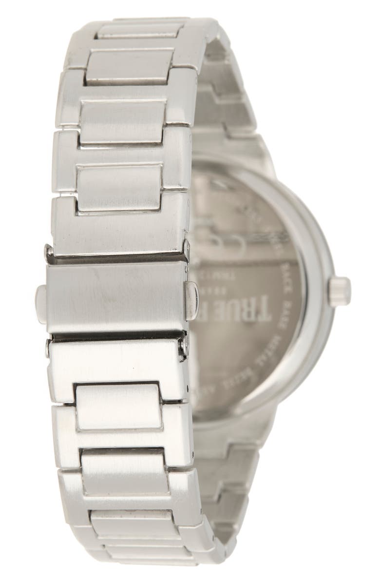 True Religion Logo Bracelet Watch & Bracelets Set, 43mm, Alternate, color, Silver
