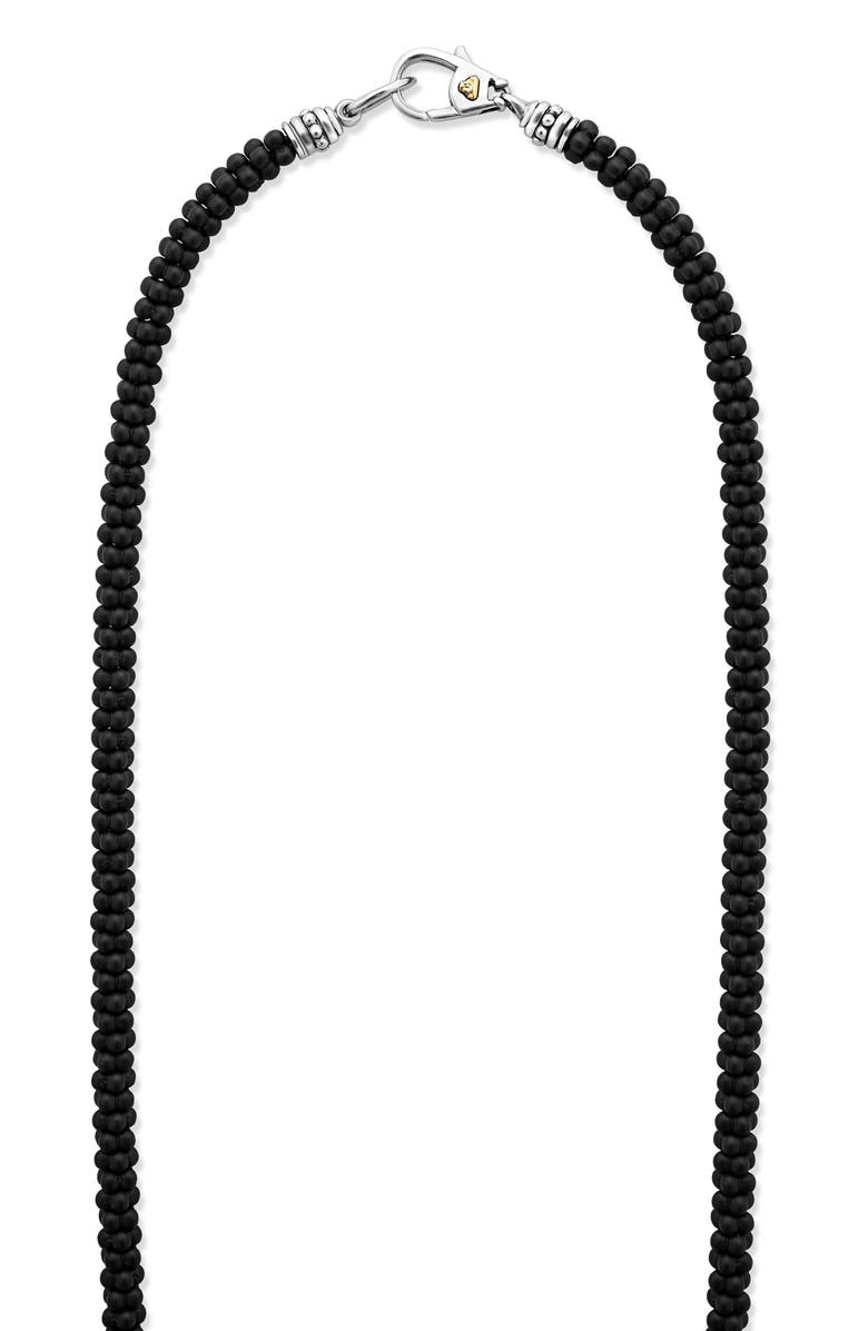 LAGOS Men's Matte Black Caviar Ceramic Beaded Necklace, Alternate, color, Black