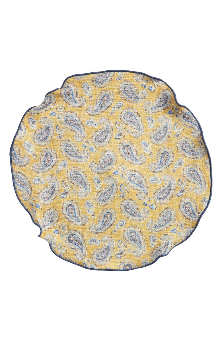 EDWARD ARMAH Paisley & Dot Reversible Silk Pocket Circle, Alternate, color,