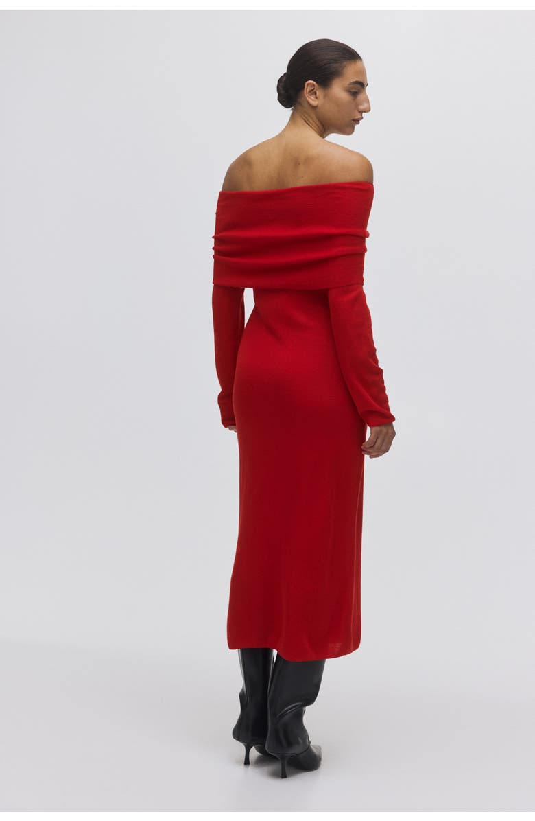 H&M Off-the-shoulder Dress, Alternate, color, Red