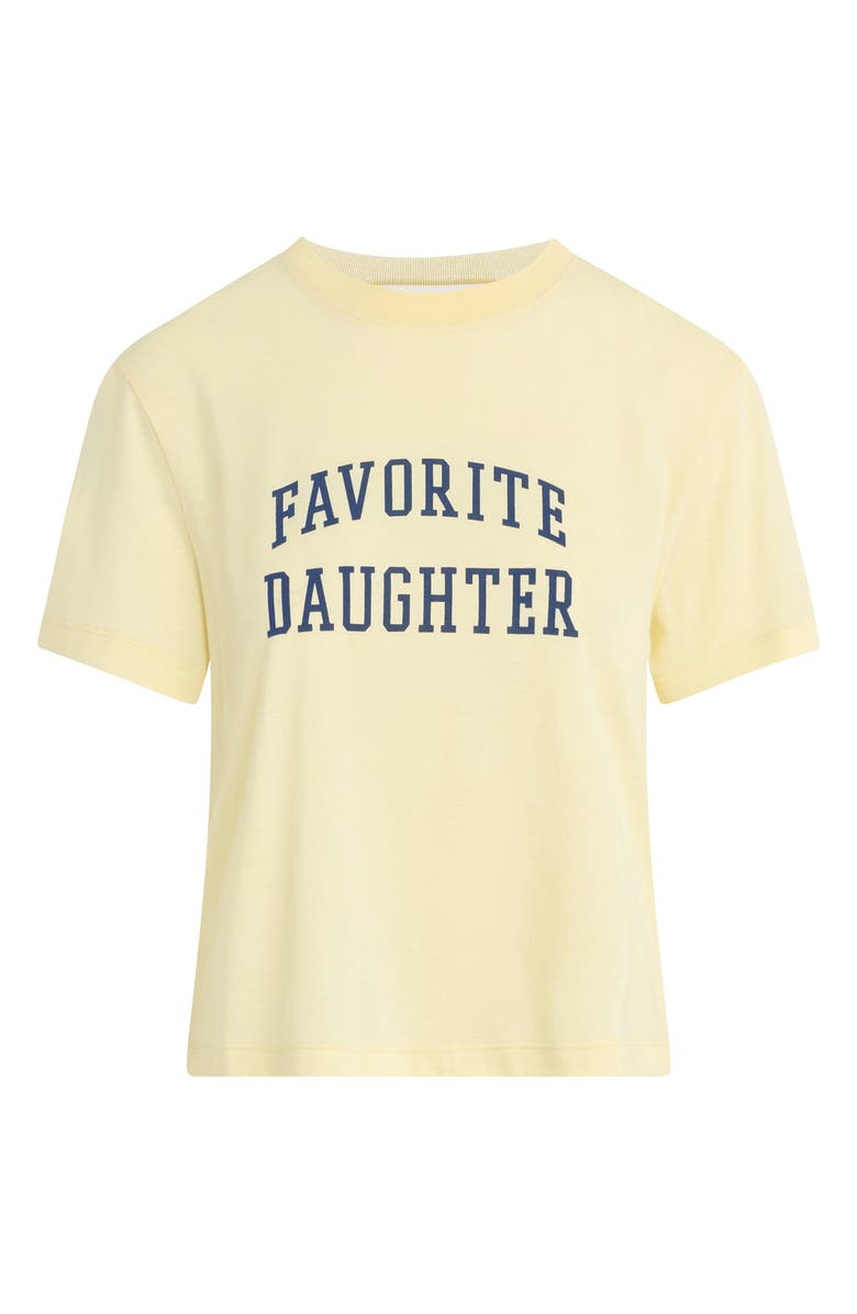 Favorite Daughter Cropped Collegiate Tee, Alternate, color, Moonbeam W/ Navy
