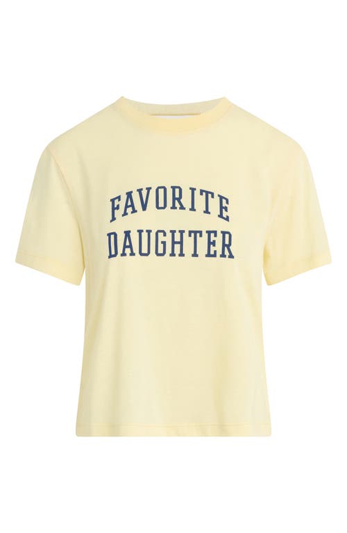 Favorite Daughter Cropped Collegiate T-shirt In Moonbeam W/navy
