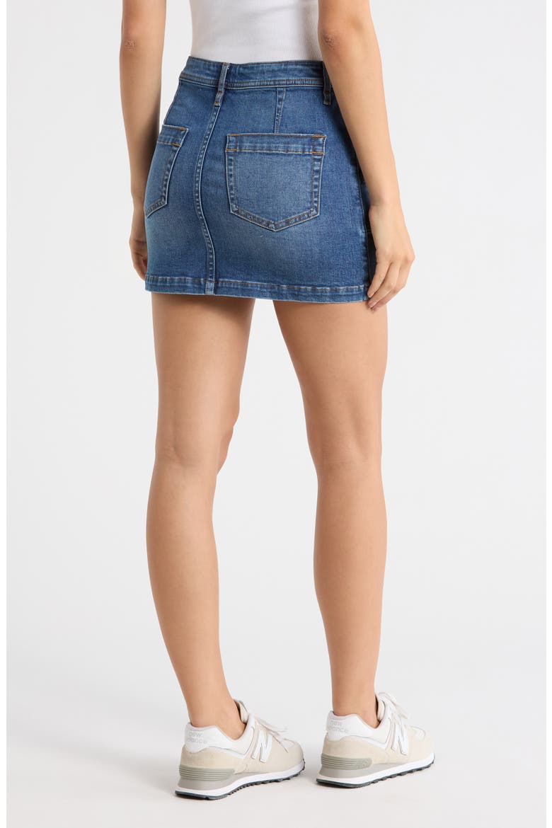 Cargo Pocket Denim Miniskirt, Alternate, color, MEDIUM WASH