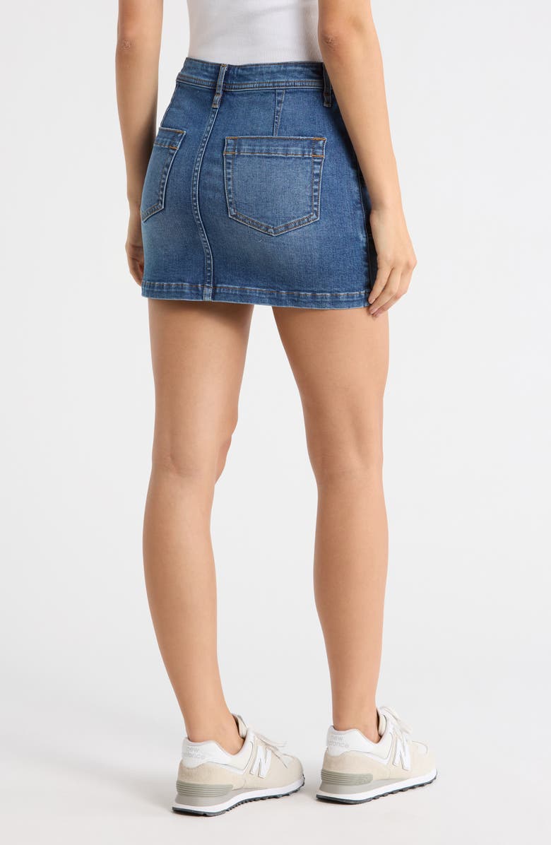 Vigoss Cargo Pocket Denim Miniskirt, Alternate, color, Med Wash