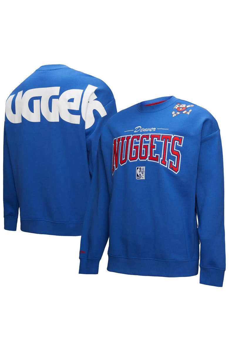 Mitchell & Ness Men's Mitchell & Ness Royal Denver Nuggets Hardwood Classics There & Back 2.0 Vintage Pullover Sweatshirt, Main, color, Royal
