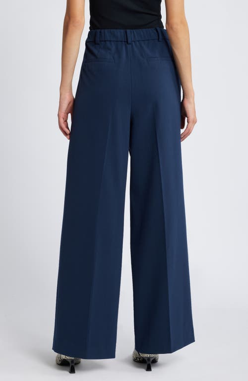 Open Edit Wide Leg Pants In Navy Blazer