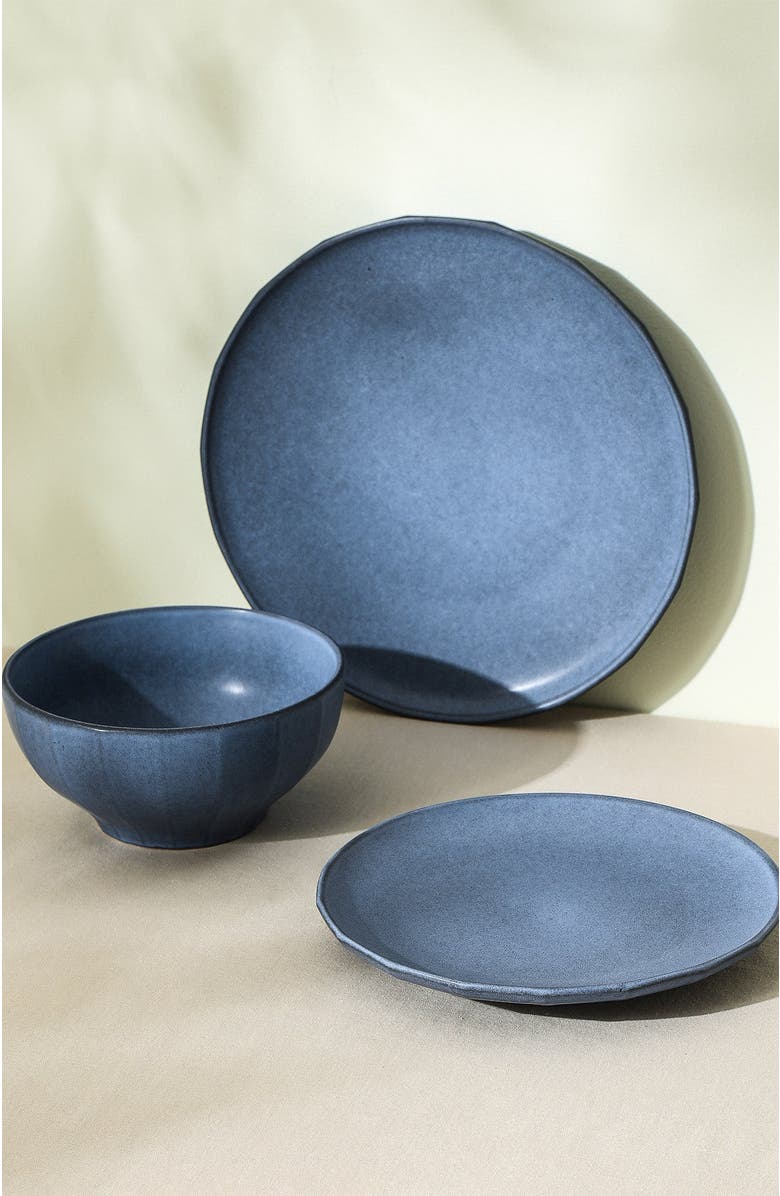 Stone Lain Rio Stoneware 12-Piece Dinnerware Set, Alternate, color, Blue