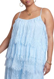 ELOQUII Asym Lace Babydoll Top