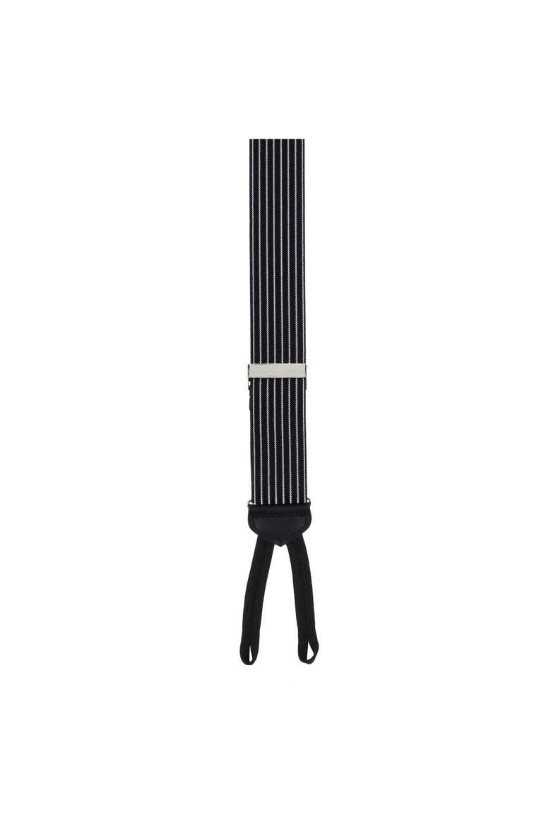 Big and Tall Voltaire Chalk Stripe Elastic Formal End Suspenders, Alternate, color, Black